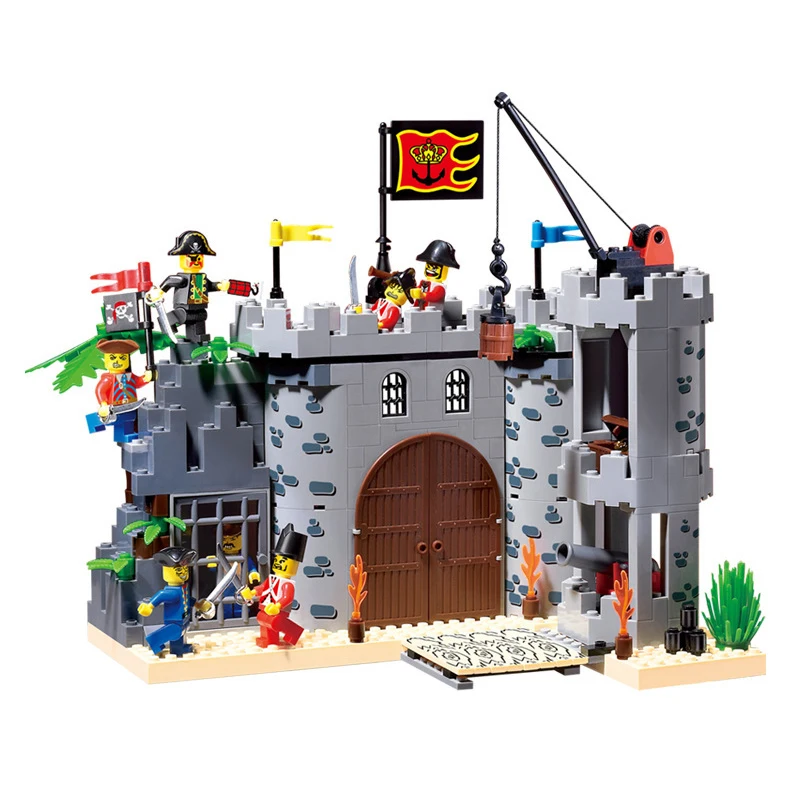 

Enlighten 366Pcs LegoINGly Castle Pirates Robbery Barracks Soldiers Ship Assembly Building Blocks Sets Brinquedos Toys for Boys