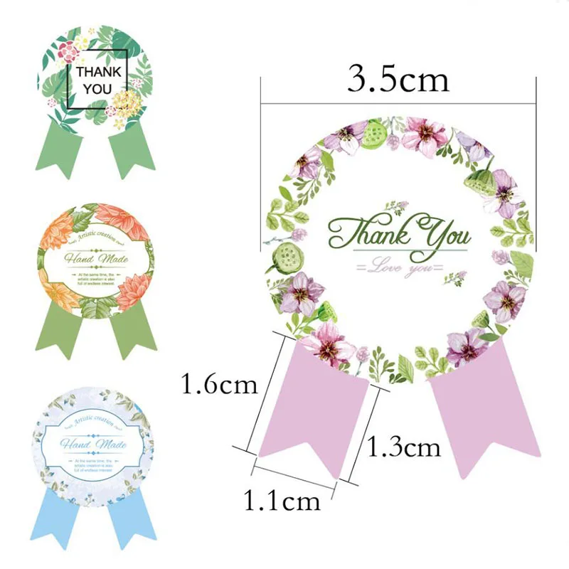 Pacote de Decoração Etiqueta do Selo Adesivo de Papel Projeto da Etiqueta para Escolher Forma Medalha Lote Produtos Caseiros Presente Etiqueta Dois 400 Pçs - 6 Material escolar e de escritório