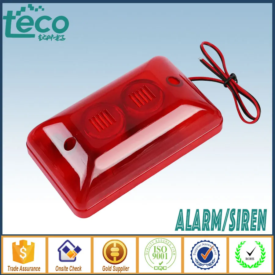 

Mini Piezo Strobe Light Siren 12V Wired Sound Alarm With Hi Sound 110dB TPS-123