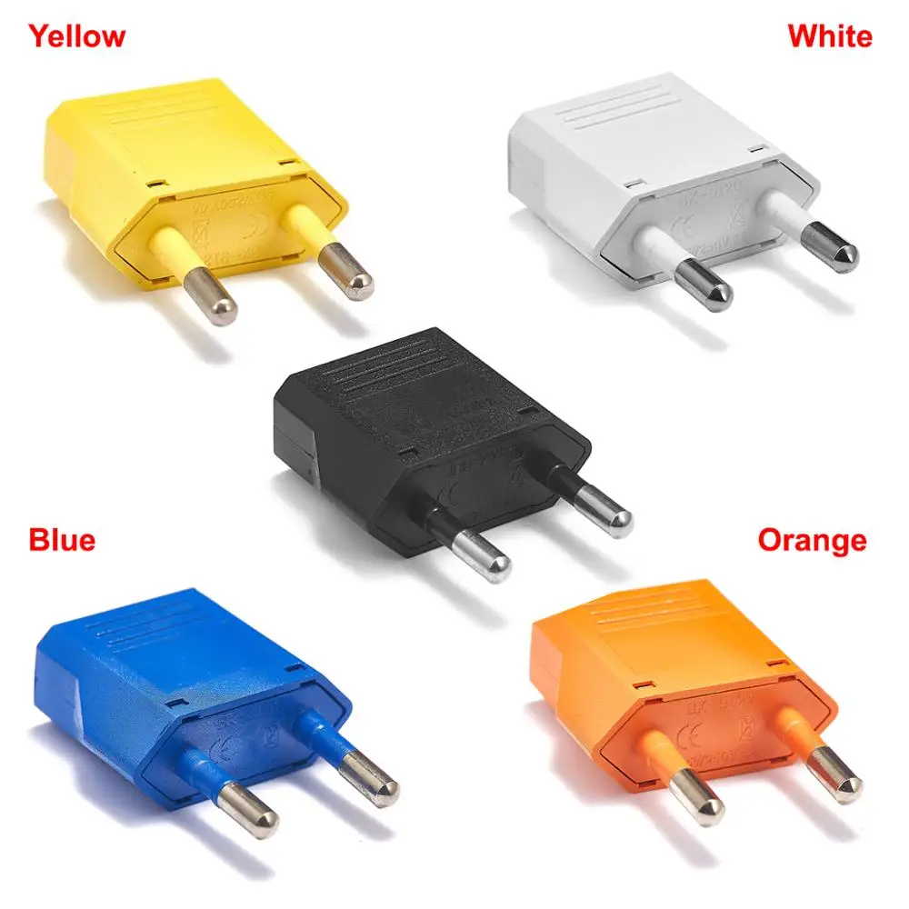 

500pcs CN US To EU Travel Adapter European Europe Euro Type C EU Electric Plug Converter Adapter Power Sockets AC Outlet