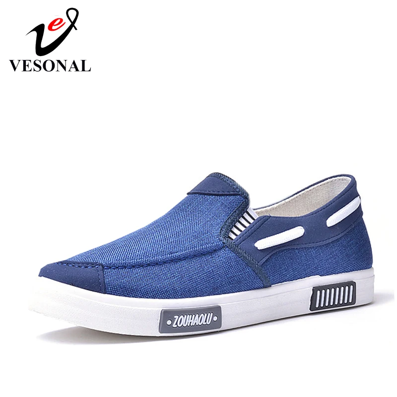 

VESONAL 2019 Summer Comfortable Canvas Sneakers Men Shoes Loafers Moccasins lightweight Slip-On Light Male Shoes Casual Driving