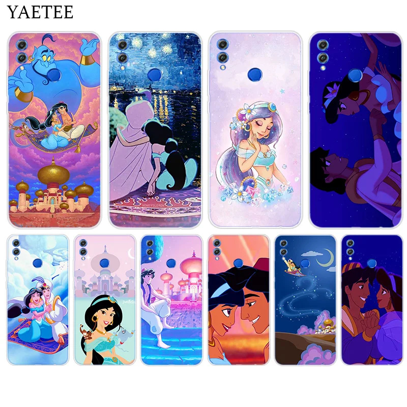 

Silicone Hull Case For Huawei Y7 Y6 Y5 Prime Pro Y9 2019 2018 Honor 8X 8C Play 9 10 lite View 20 V20 Cover Aladdin Jasmine