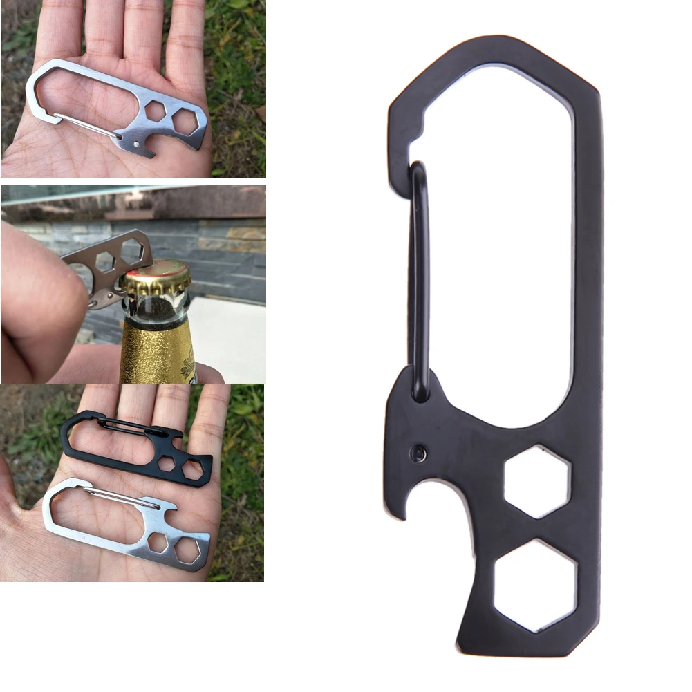 

6.5cm edc survival Buckle Mountaineering Climbing Carabiner Hook Tool Lock Pry Key Opener Screwdriver wrench Mechanical Torque
