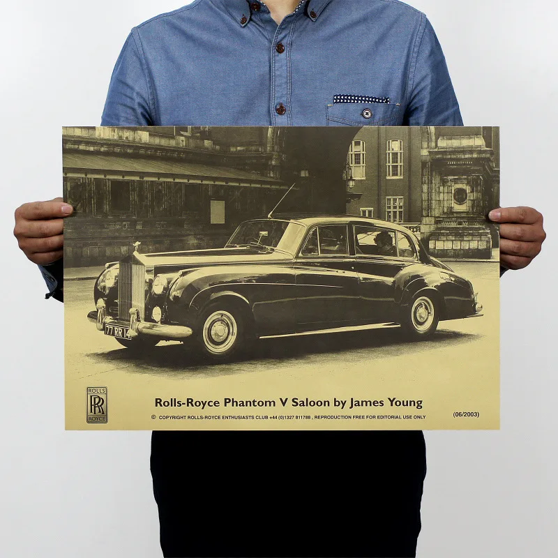 

Rolls-Royce Famous Antique Car Vintage Kraft Paper Poster Home Wall Decoration Art Magazines Retro Posters and Prints