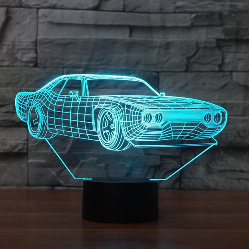 Car 3D Night Light Private cars Lamp Usb 7 Colors Changing Remote Touch Switch LED Indoor
