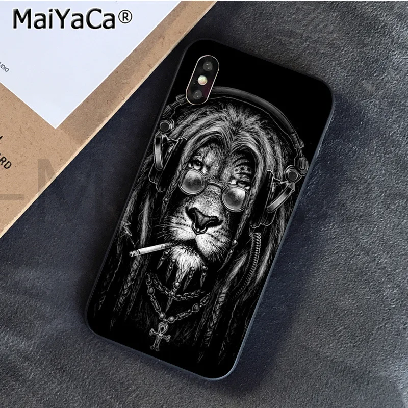 MaiYaCa Animaux Лев новое поступление черный сотовый Чехол для телефона для iphone 11 pro 6S 6plus 7plus 8 8Plus X Xs MAX 5S XR - Цвет: A6