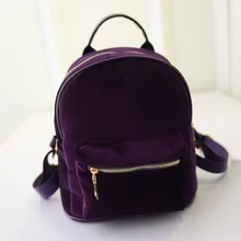 MISS YING New Fashion Women Mini Velvet Backpack Designer High Quality Casual Style Travel Backpack School Bag For Teenage Girls