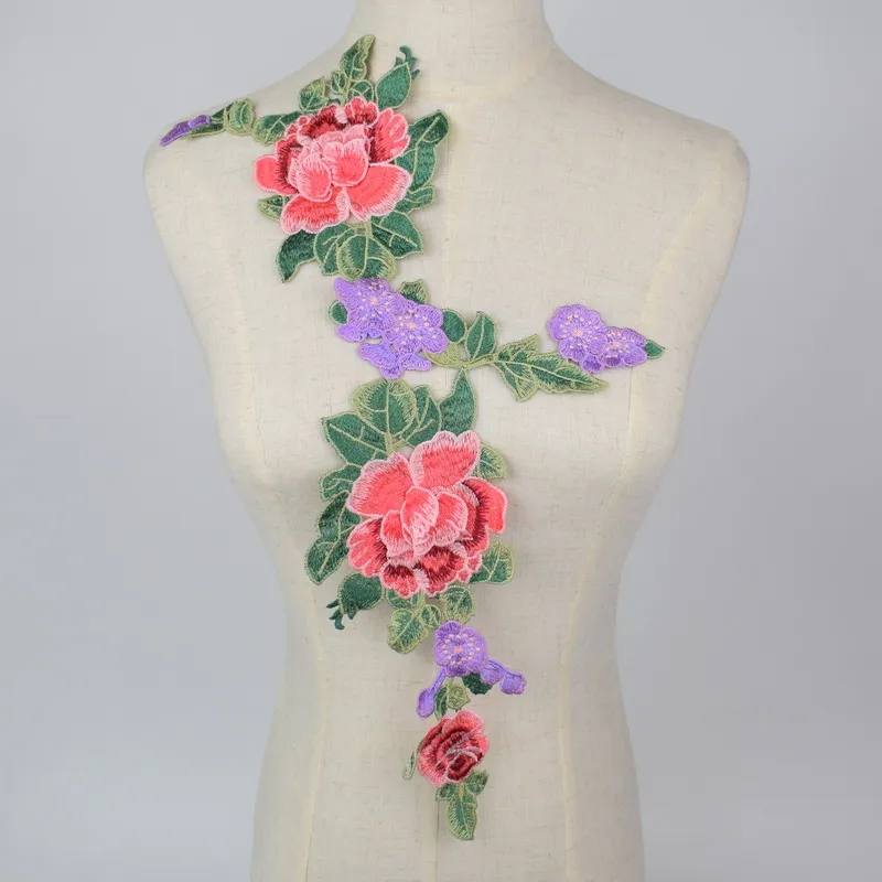 Colorful embroidery Lace collar applique neckline collar For Clothing