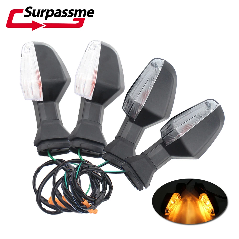 

Pair 12V Motorcycle Accessories Led Turn Signal Lights Yellow Motorcross Indicator Light Universal fit for Kawasaki 2800 2250