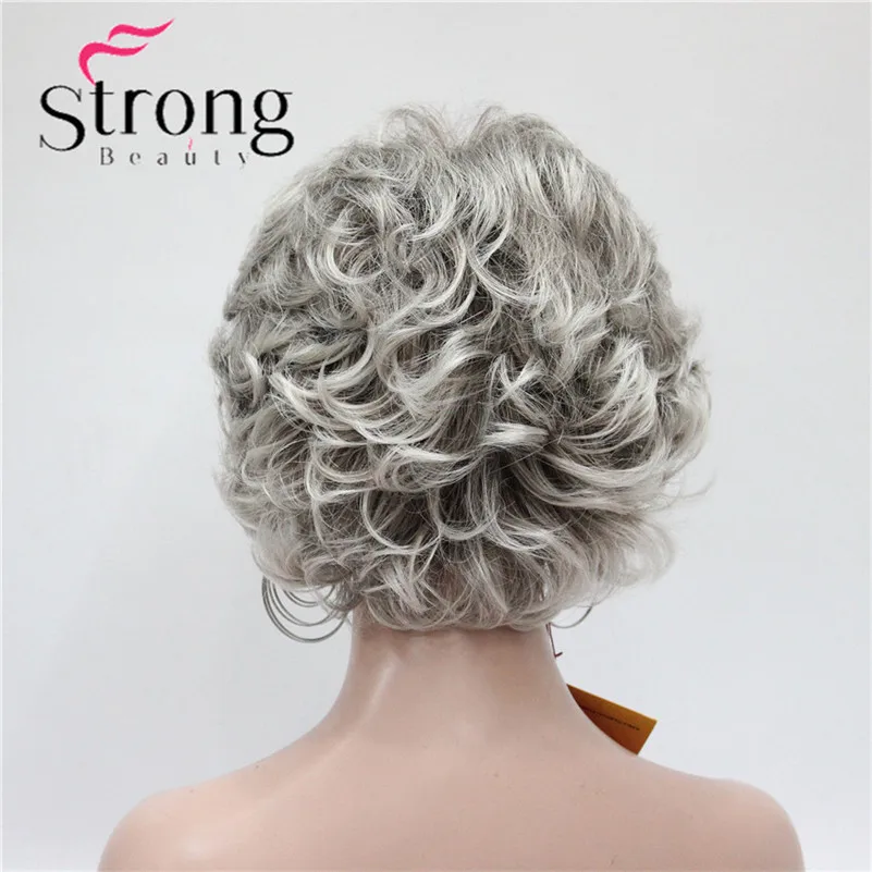 StrongBeauty короткий парик мягкий тусклые кудри коричневый подчеркивает полный синтетические парики выбор цвета