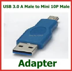 10 шт. Стандартный USB 3,0 мужчина к Mini USB 10 P Мужской конвертер адаптер Extender USB3.0 AM мини-разъем кабель