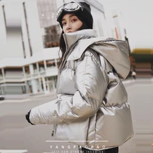 Новинка, зимнее женское короткое пальто, пуховик с капюшоном, толстый пуховик, корейский стиль, женские пальто, тонкая женская зимняя одежда LJ179