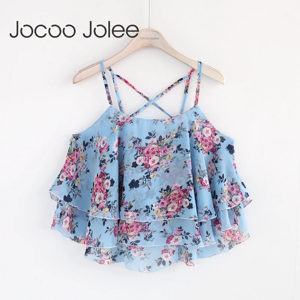 Buy Jocoo Jolee Sweet Flower Crop Tops Floral Tank