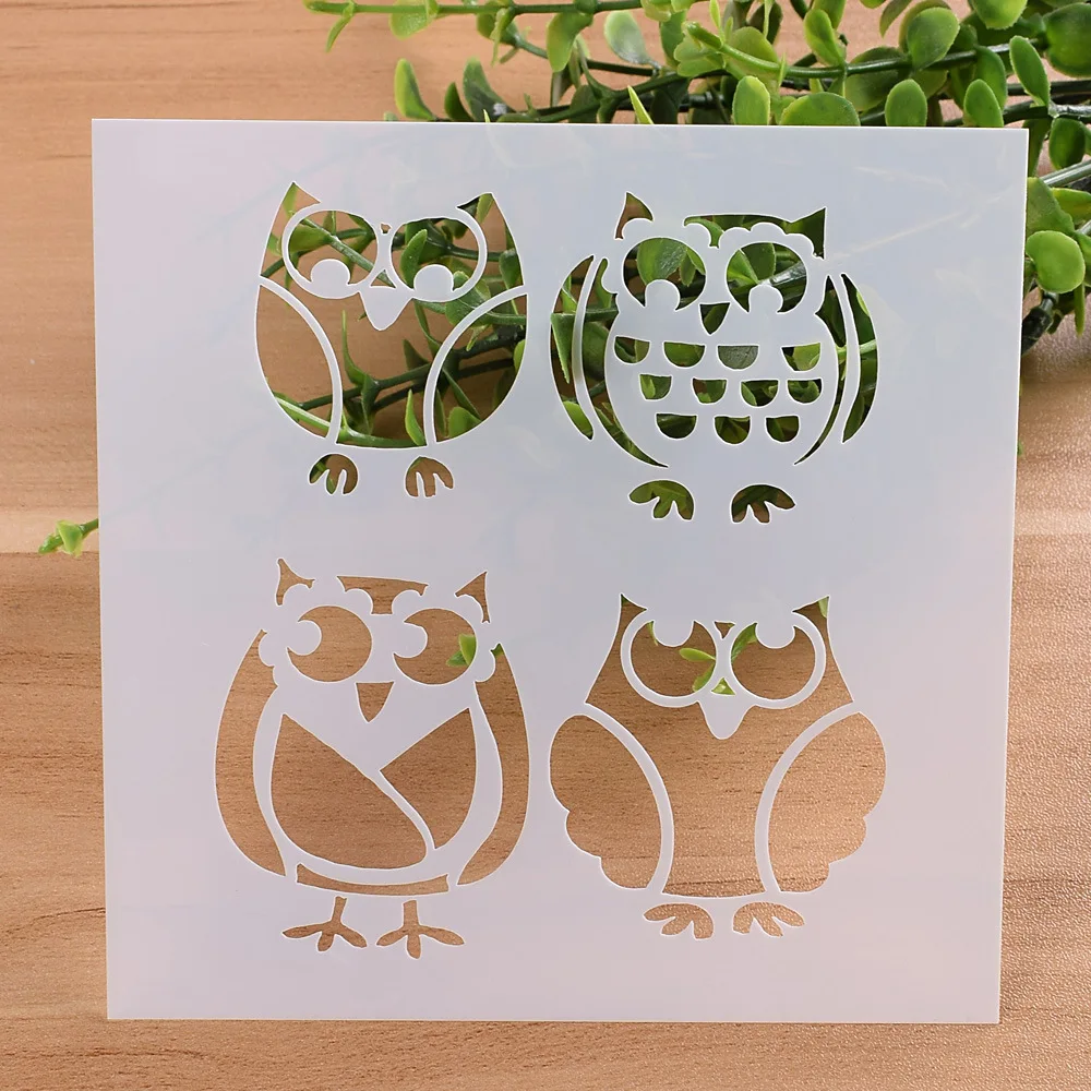 Car owl layering stencils for walls painting scrapbooking stamping 