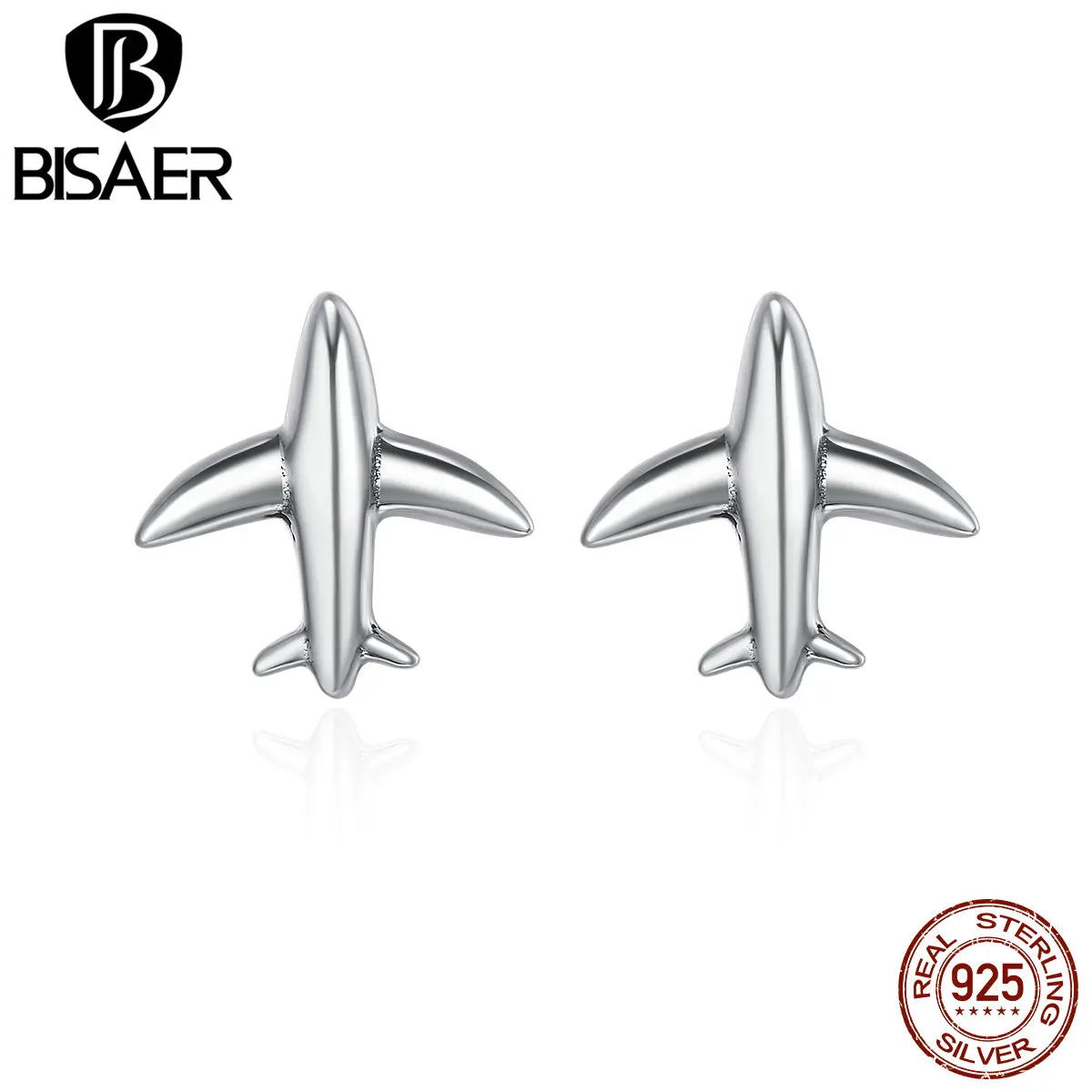 Girls Airplane Colorful Ear Studs 925 Sterling Silver