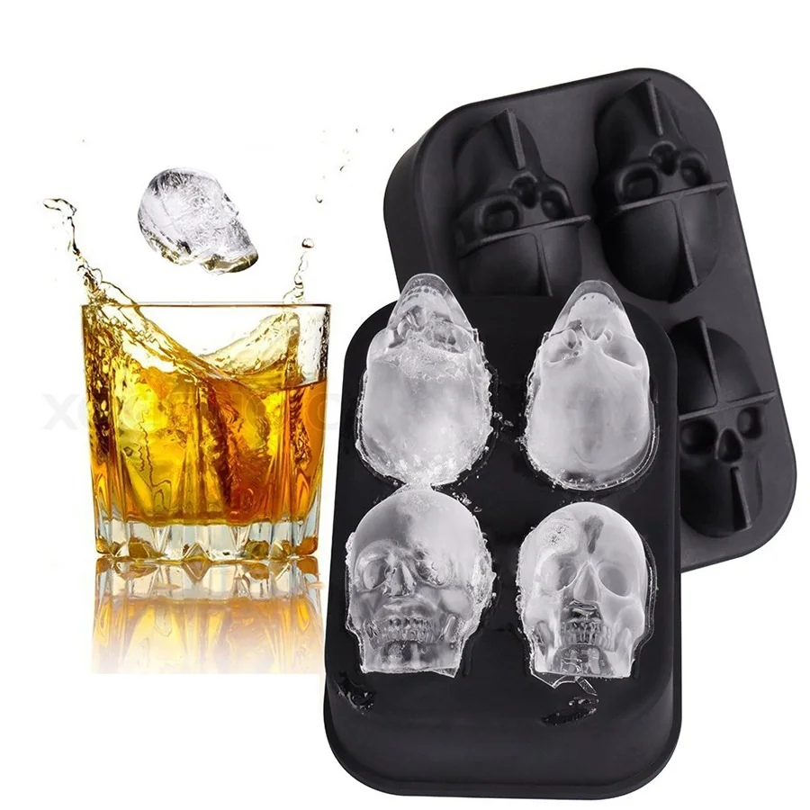 DUOLVQI силиконовые кости головы Ice Mold головки черепа Ice формы для виски Home Bar Насколько Ware Cake Candy ФОРМЫ