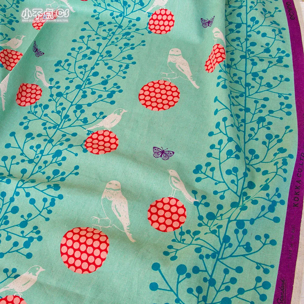 

50cm*110cm Japanese Cotton Linen Fabric Canvas Fabric Echino By Etsuko furuya Bird B