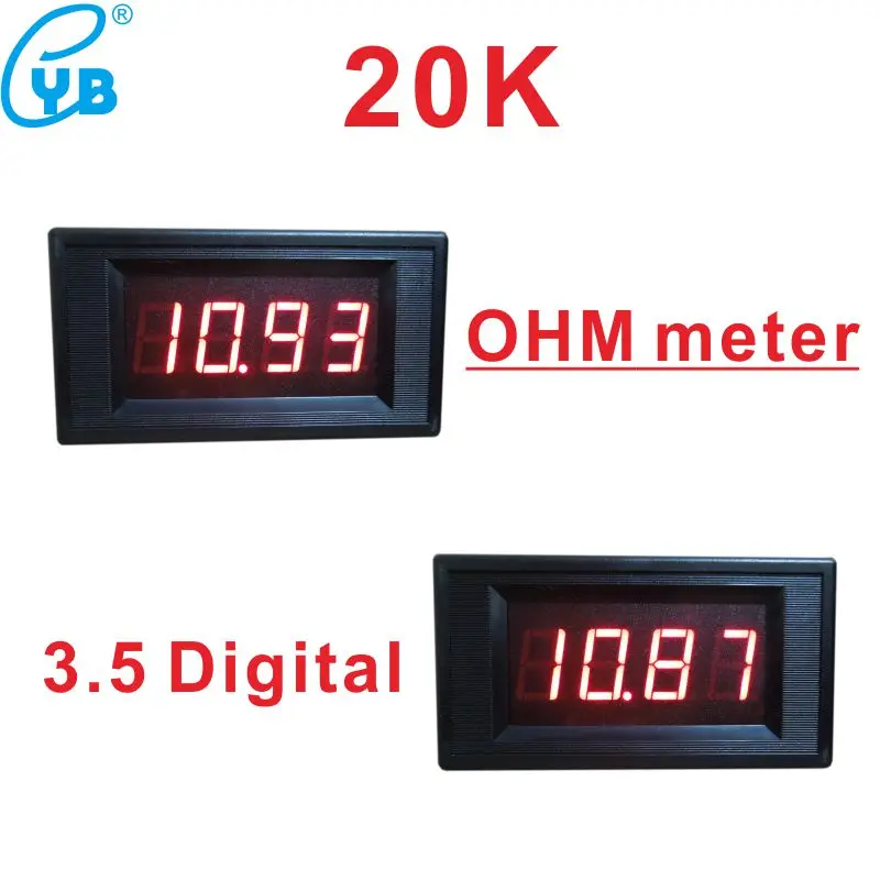 

LED Digital OHM Reader 20K DC Power 5V Resistance Meter Ohm Meter Ohmmeter Resistance Gauge Mini Resistor Gauge Monitor Panel