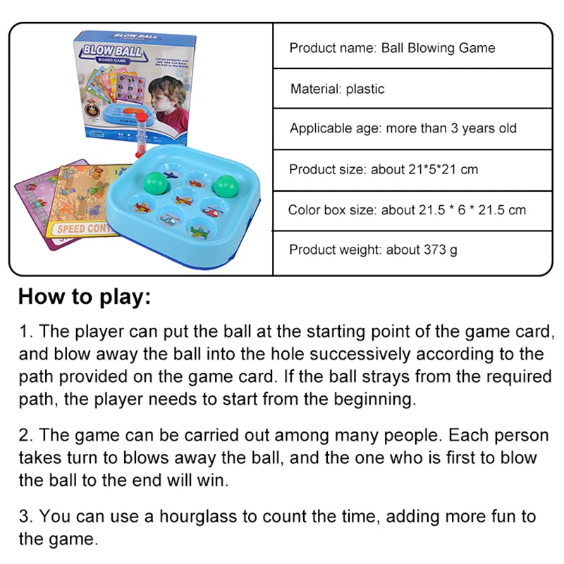 MINOCOOL 3D Puzzle Ball Blowing Game Memory and Intelligence Competition Game Kit Educational Toys For Children Adults