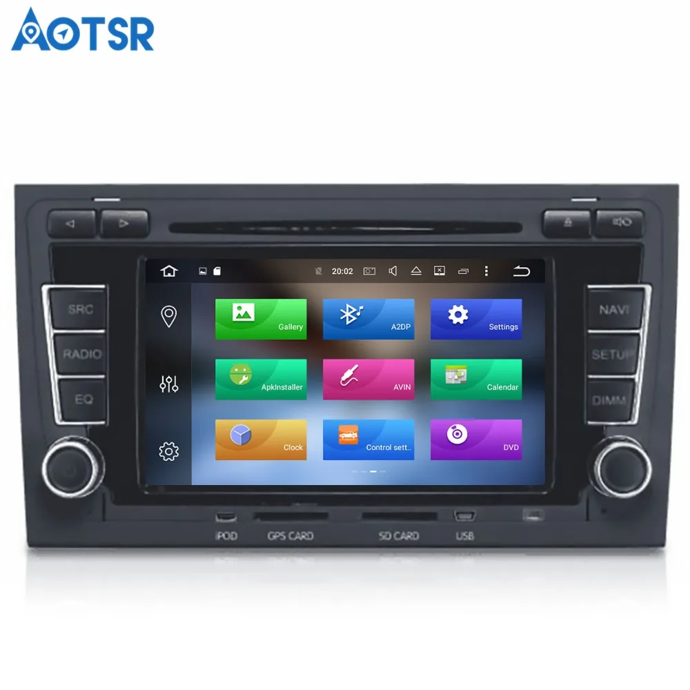Discount Aotsr Android 8.1 GPS navigation Car DVD Player For Audi A4 S4 RS4 2003-2012  multimedia 2 din radio recorder 4GB+32GB 2GB+16GB 2