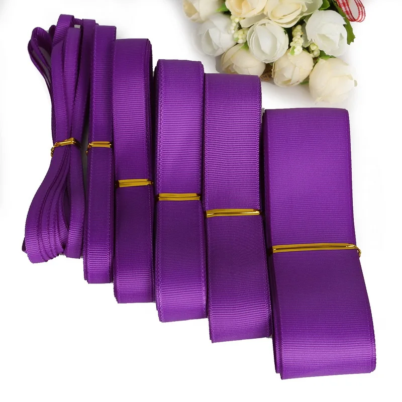 

7-38MM 5yards Purple Color Gift Packing Grosgrain Ribbon for Wedding Party Decoration DIY Handmade Crafts Garment Materials