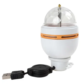 

TenYua Colorful LED Disco DJ Party Music Crystal Magic Ball Portable Holiday Stage Light Auto Rotating Lamp with USB Interface