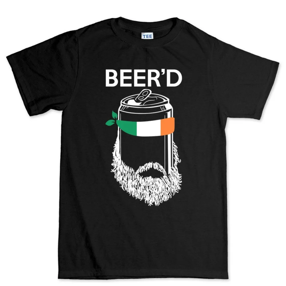 

2019 FASHION SUMMER T SHIRT Beer'D Beard Irish Beer St Patrick's Paddy's Day Ireland Shamrock T shirt Tee TEE SHIRT