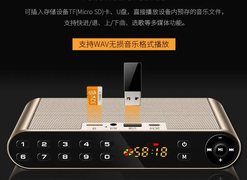 Portable Outdoor Bluetooth Wireless Speaker Built-in Microphone Bass Stereo Subwofer Support TF Handfree Audio for Xiaomi IPhone (2)