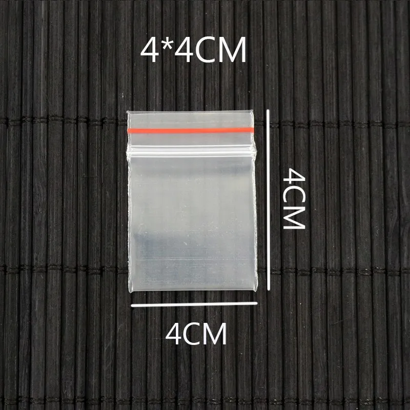 Пластик упаковки Сумки прозрачный 300 шт. 4x4 см pe хранения Упаковка мешок почтовый замок подарок украшения Дисплей сумка