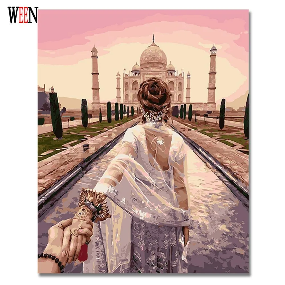 Ween Pernikahan Romantis Handpainted Minyak Gambar Lukisan By