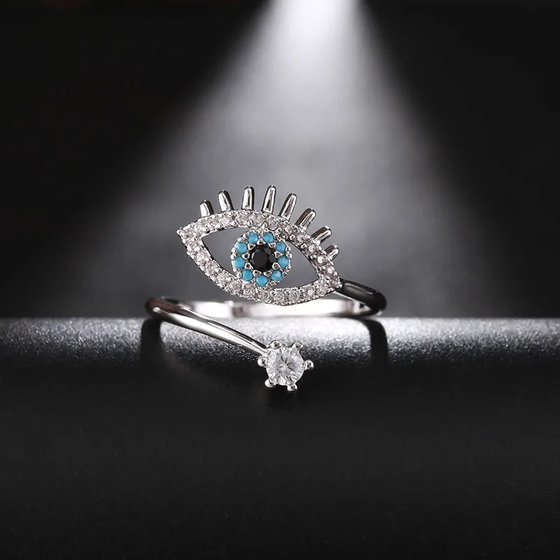 St.kunkka 925 Sterling Silver Zircon Turkey Round Evil Ring Anillos Wedding Rings For Woman Bijoux Anel Engagement Ring Jewelry