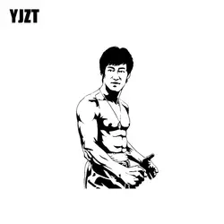 YJZT 9,7 см * 16,8 см Bruce Lee киноактер Виниловая Наклейка Декор автомобилей Стикеры боевых искусств черный/серебристый c3-0065