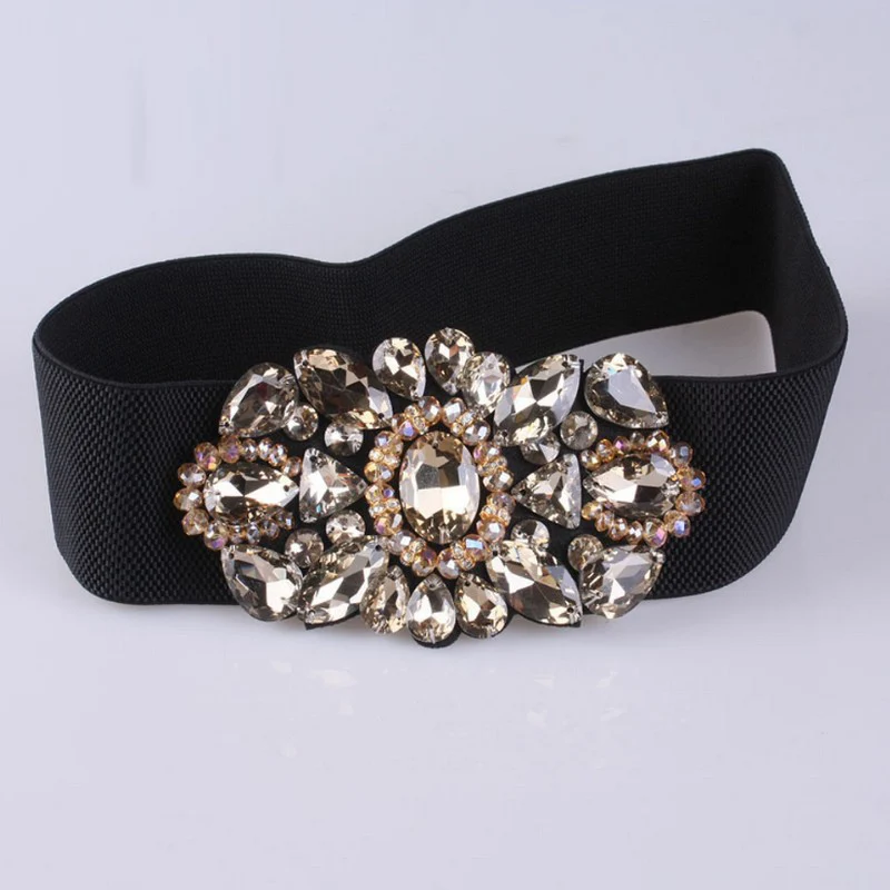 Buy New Crystal Decoration Stretch Elastic Wide Female