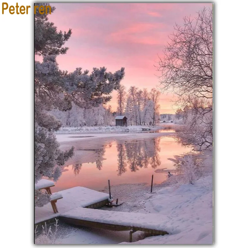 

Peter ren diy diamond painting landscape 5D square rhinestone diamond mosaic Full embroidery Home decor Ice Sea Snowfield