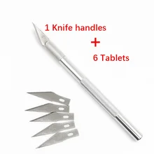 Couteau à lame avec manche en métal pour coupe de bois et papier, scalpel en gravure artisanal, style stylo, utilitaire, accessoire de papeterie, DIY, 1 pièce