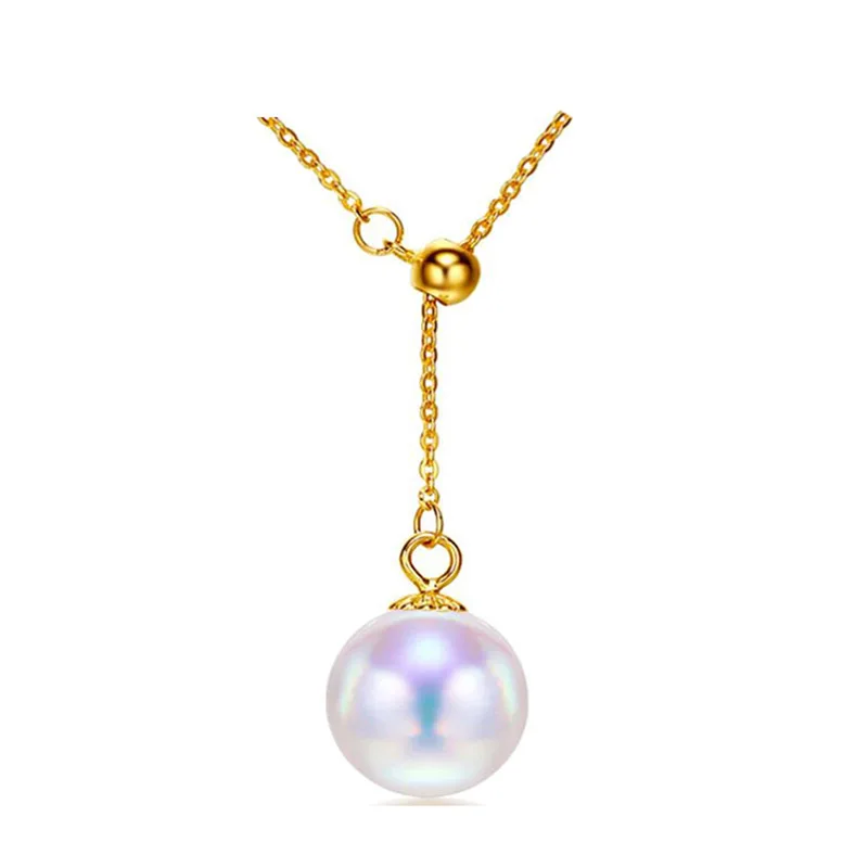 SINYA Trendy Multifunctional Pendant 8-8.5mm Pearl Pendant 18k Yellow Gold Chain& Akoya Pearl Pendant Necklace For Women Gift (21)