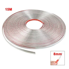 Amico автомобильный орнамент край двери защита молдинг отделка полосы Серебряный тон 15 м x 8 мм