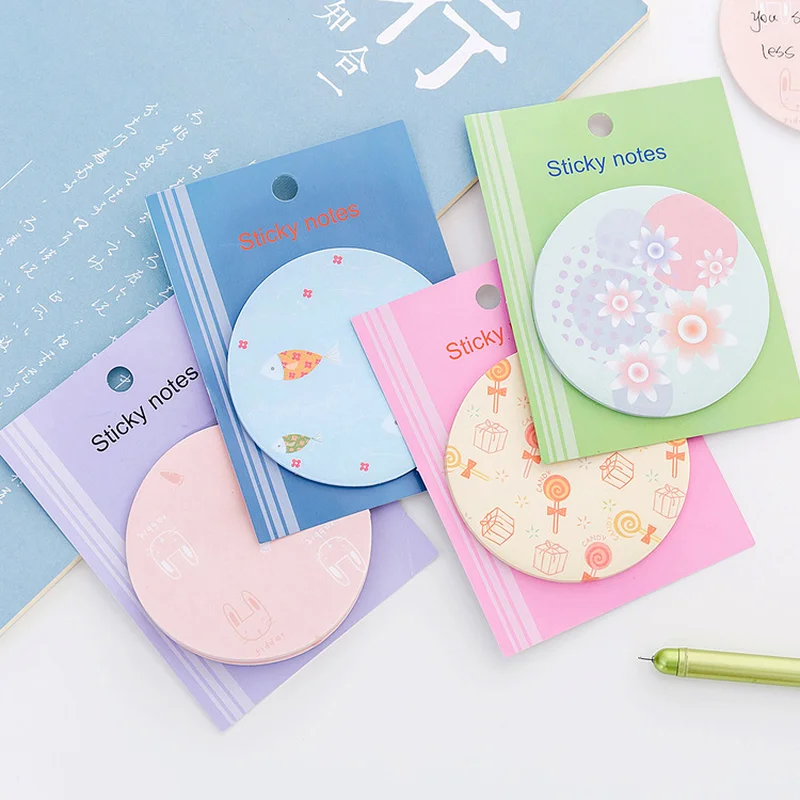 

1 Pcs Cute Round Printed Style Memo Pad Child Labels Cartoon N Times Decorative Stickers Office Plan Sticker Stationery