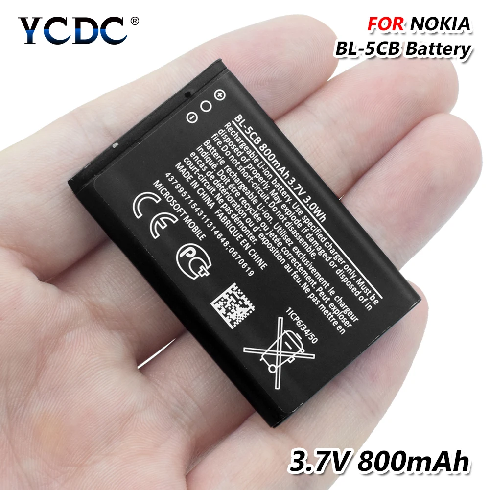 BL-5CB 3,7 V 800 мА/ч, Батарея для Nokia 2135 6086 6108 6230 6820 7610 N72 N91 100 101 103 105 109 111 113 1000 1282 C1-01 C1-02