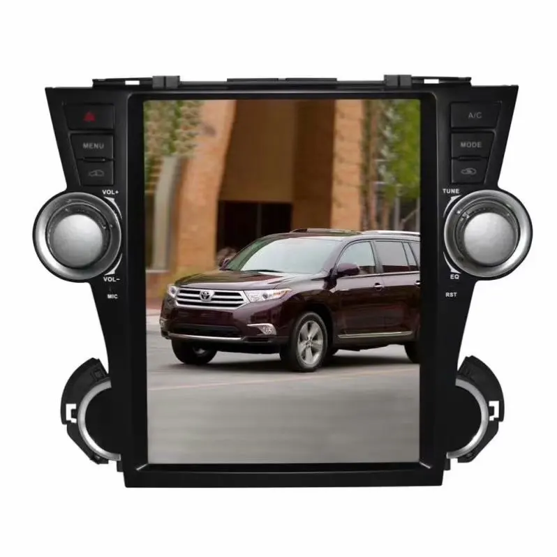 12," вертикальный экран android 7,1 tesla стиль автомобиля dvd-плеер для TOYOTA HIGHLANDER 2008-2013 с gps навигацией wifi bluetooth