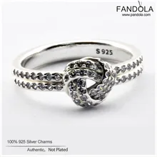 

Sparkling Love Knot Rings Authentic 925 Sterling Silver Clear CZ Rings For Women Wedding Gift Fine Europe Jewelry #52-58