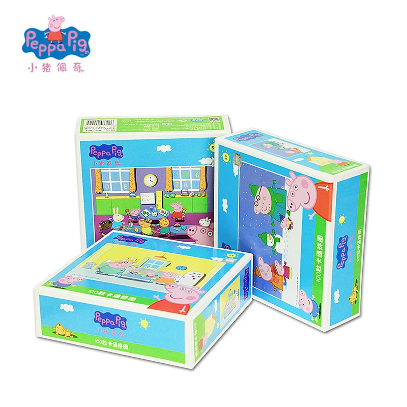 Peppa George Pig New Scene Puzzle Jigsaw Scenario Games Intelligence Educational Toy Christmas New Year 2018 Best Gift For Kids