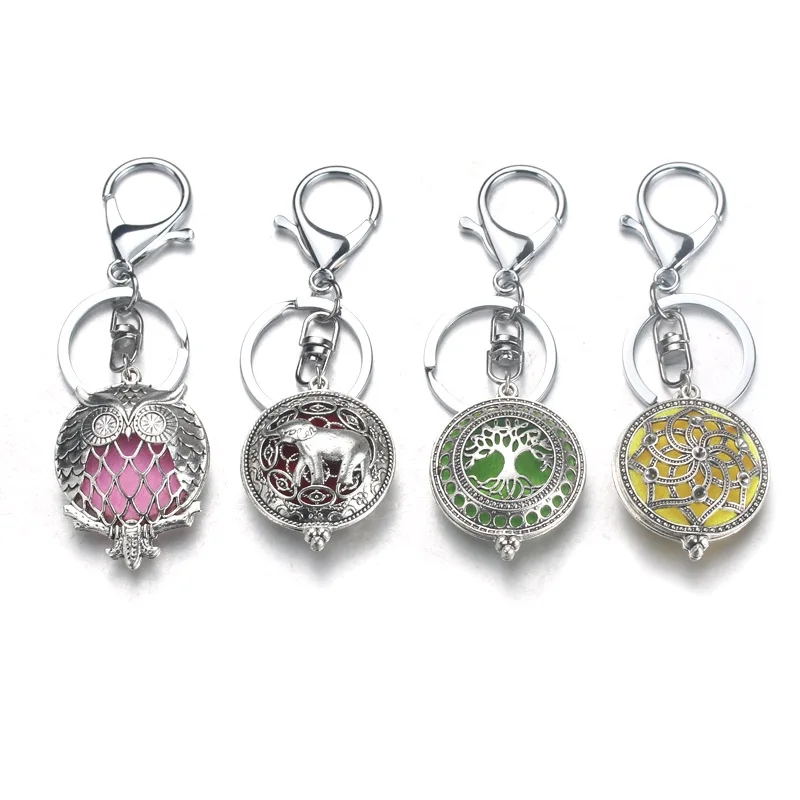 

Tree of life Aroma Key Chain locket Essential oil Locket Perfume Diffuser with Lobster clasp Key ring 1pcs Pads 6731