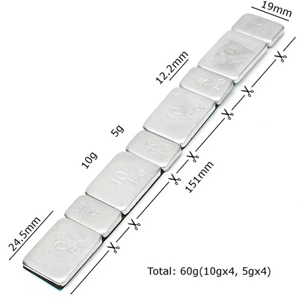 10 шт. Универсальный балансировочный вес для автомобильных шин, клейкий балансировочный блок для шин, железный балансировочный балансир для автомобилей, радиоуправляемых лодок, мотоциклов