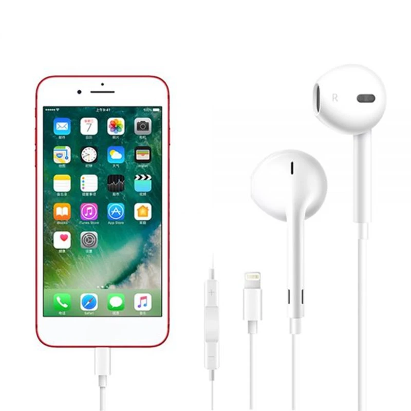ikismo In Ear Stereo Bass jack Wired Earphone with Mic Music Earbuds for iphone 8 7 Plus X XR XS Max hands free earphone