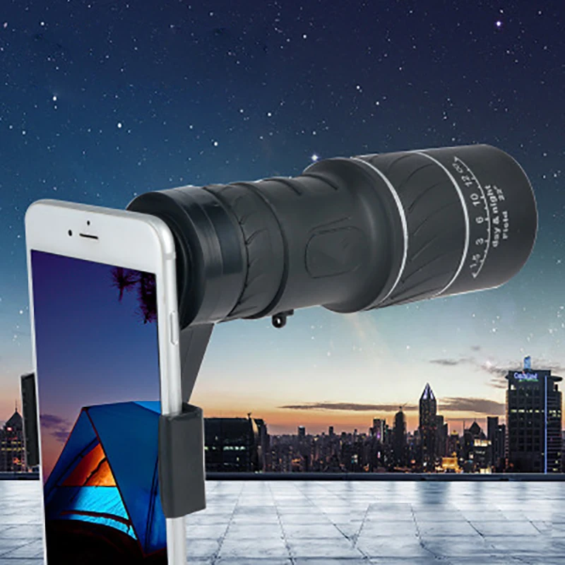 

HD 16x52 Monocular Telescope Double bright circle Quality Night Vision Outdoor Sports Camping Hunting Concert with Phone Clip Tr