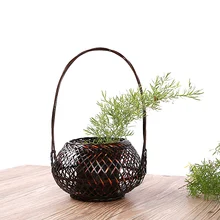 Бамбуковая корзина Организация цветов украшения креативный цилиндр настольные Предметы мебели