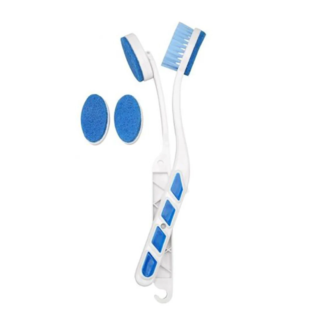 as show Double Heads Foldable Cup Brush Long Plastic Handle Multifunction Cleaning Brush YU-Home - Цвет: as show