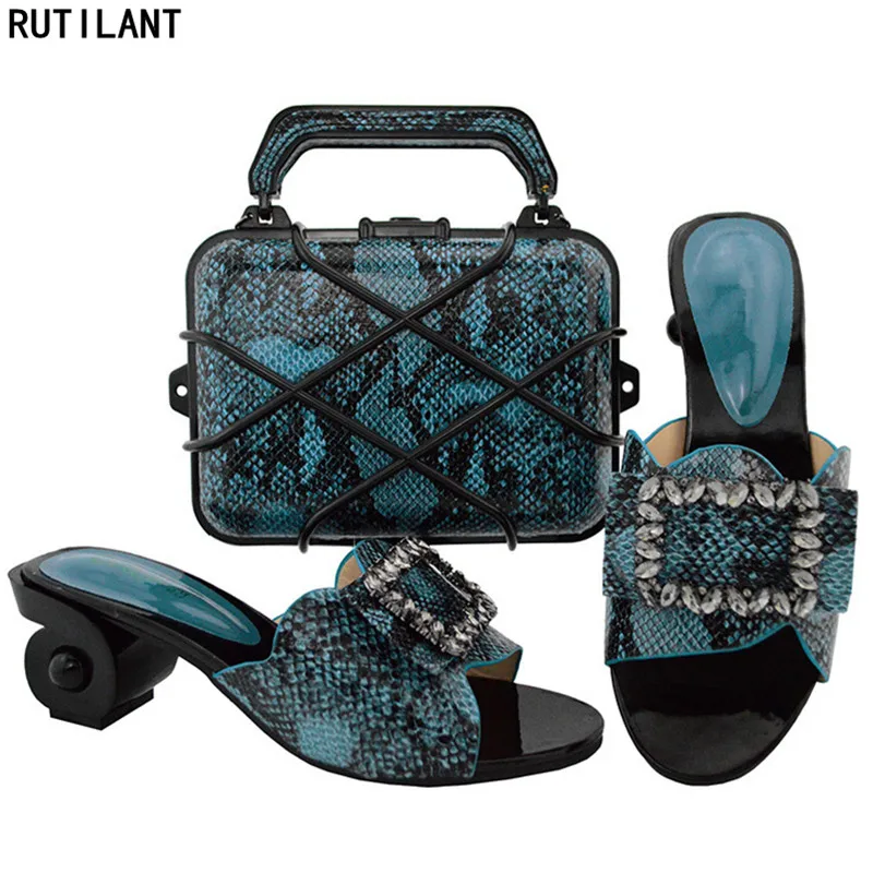 

Nitalian Nigerian Party New Fashion Shoe and Bag Sets Wedding Women Ladies Italian Shoes and Bag Set Decorated with Appliques