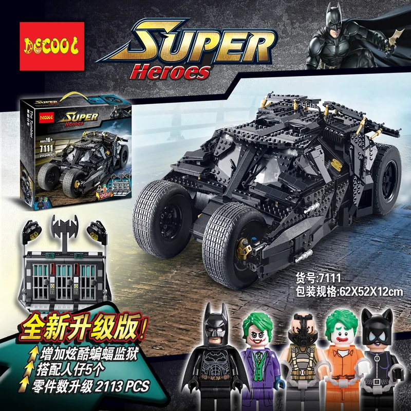 

HOT Free Shipping 1869pcs 7111 Batman chariot The Tumbler Joker Toy building blocks Superhero Series boy Compatible